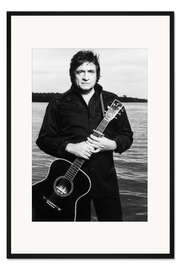 Gerahmter Kunstdruck Johnny Cash mit Gitarre