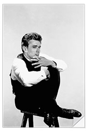 Sticker mural James Dean en train de fumer