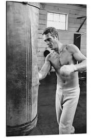 Magnettafel Steve McQueen beim Boxen