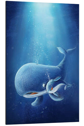 Cuadro de aluminio Sweet whale with baby