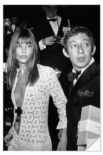 Selvklæbende plakat Jane Birkin og Serge Gainsbourg