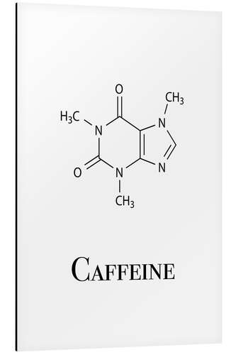 Tableau en aluminium Caféine (anglais)