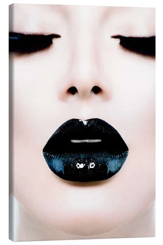 Canvas print Black lips