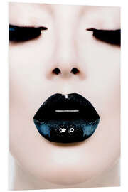 Foam board print Black lips