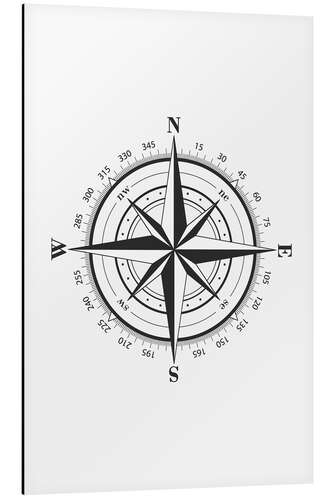 Aluminiumsbilde Nautic Compass