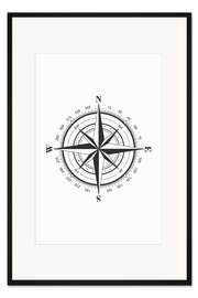 Gerahmter Kunstdruck Nautischer Kompass