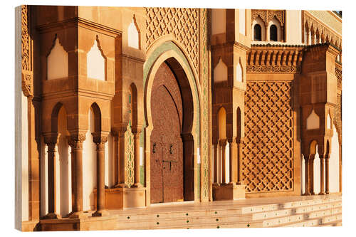 Wood print Hassan II Mosque in Agadir, Morocco