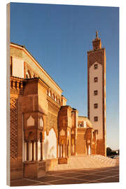 Wood print Hassan II Mosque in Agadir, Morocco