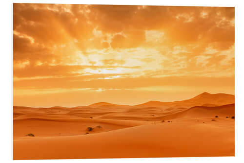 Foam board print Sunset in the Sahara, Morocco