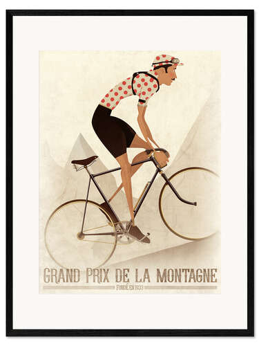 Impresión de arte enmarcada Clasificacion ciclista de montaña vintage