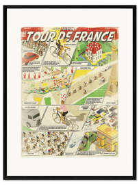 Framed art print Retro cycling comic