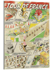 Magnettafel Retro Radsport Comic