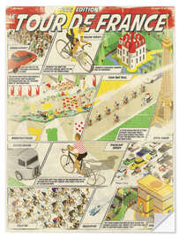 Sticker mural BD rétro sur le cyclisme (anglais)