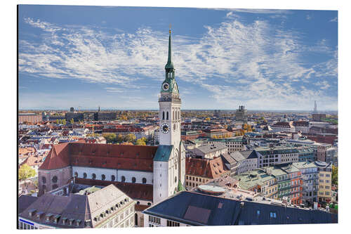 Tableau en aluminium Vue de cathédrale Notre-Dame à Munich