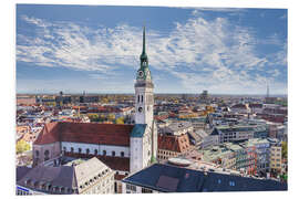 Foam board print View from the Frauenkirche on Munich