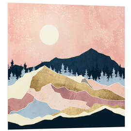 Foam board print Coral Sunset Landscape