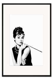 Gerahmter Kunstdruck Rauchende Audrey