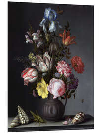 Foam board print Flowers in a Vase with Shells and Insects