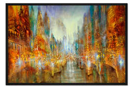 Gerahmter Kunstdruck Stadt der Lichter