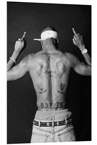 Foam board print Tattoo of Tupac