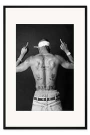 Gerahmter Kunstdruck Tupac - Tätowierung - Celebrity Collection