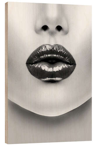 Wood print Kiss mouth