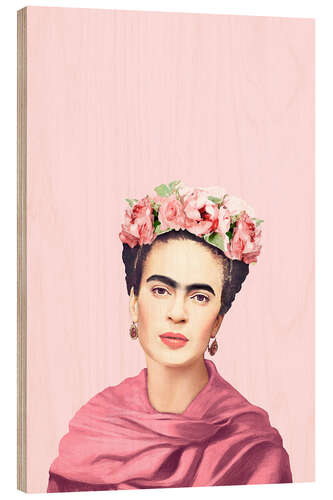 Stampa su legno Omaggio a Frida Kahlo