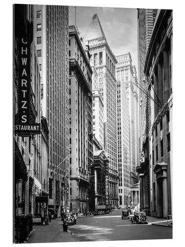 Tableau en plexi-alu Le New York historique, Broad Street à Manhattan