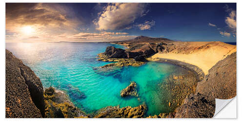 Wall sticker Lanzarote Playa del Papagayo at sunset