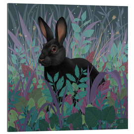 Gallery print Black rabbit in the grass