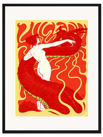Gerahmter Kunstdruck Frau und Schlange