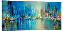 Canvas print A city by the water