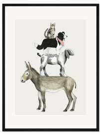 Gerahmter Kunstdruck Verrückte Tiere vom Bauernhof