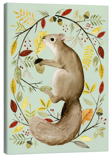 Canvas print Squirrel in the autumn