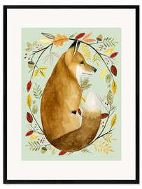 Framed art print Fox in the fall