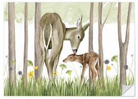 Wandsticker Kinder des Waldes - Rehe