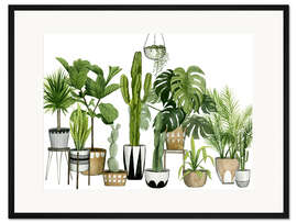 Gerahmter Kunstdruck Grünes Wohnzimmer