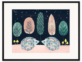 Gerahmter Kunstdruck Zwei kleine Igel