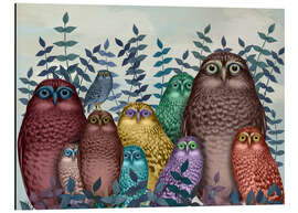 Aluminium print 10 Colourful Owls