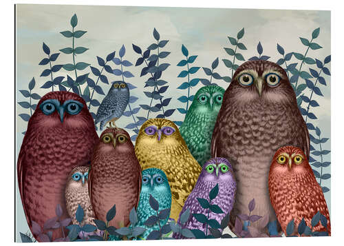 Gallery print 10 kleurrijke uilen