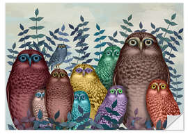 Wall sticker 10 Colourful Owls