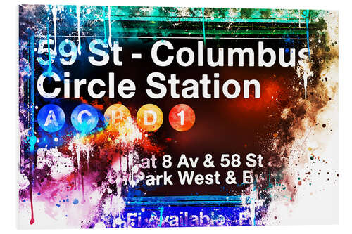 Tableau en PVC Collection aquarelle, Columbus Circle Station