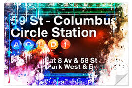 Selvklebende plakat NYC - Columbus Circle Station