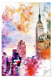 Sticker mural Collection aquarelle, l'Empire State Building