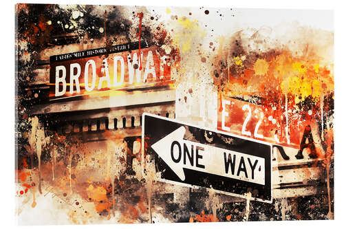 Acrylic print NYC Broadway One Way