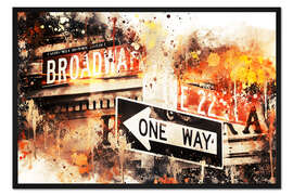 Gerahmter Kunstdruck NYC Broadway One Way