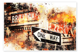 Poster  NYC Broadway One Way - Philippe HUGONNARD