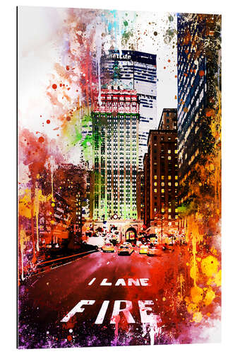 Tableau en plexi-alu Collection aquarelle, Fire Lane