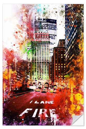 Sticker mural Collection aquarelle, Fire Lane