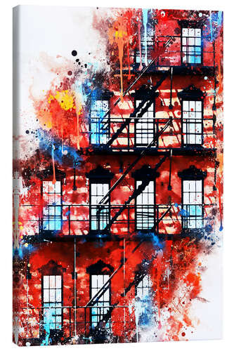 Canvas print NYC house facade